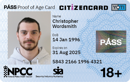 Yoti CitizenCard, a UK ID card, for applicants aged over 18